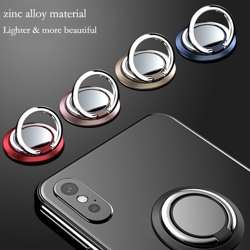 Giá Đỡ Điện Thoại Dạng Nhẫn Bằng Kim Loại Siêu Mỏng Nhẹ Xoay 360 Độ Thông Dụng Cho Xe Hơi