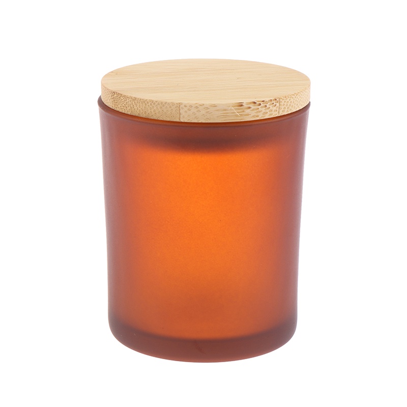Cốc Thủy Tinh Đựng Nến Có Nắp Gỗ Tre Dung Tích 200ml