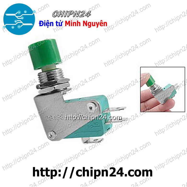 [1 CÁI] Công tắc hành trình nút nhấn DS438 XANH LÁ 16A 250V