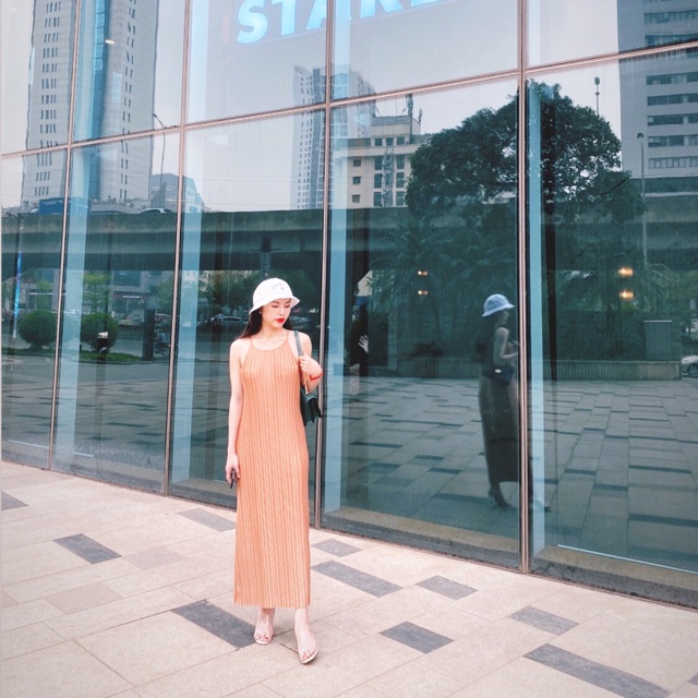 Váy maxi dập ly Thái Lan