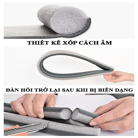 Thanh Nẹp Xốp Chặn Khe Cửa Ron Đệm Cửa Chống Ồn Chống Thoát Hơi Máy Lạnh Chống Bụi Ngăn Côn Trùng