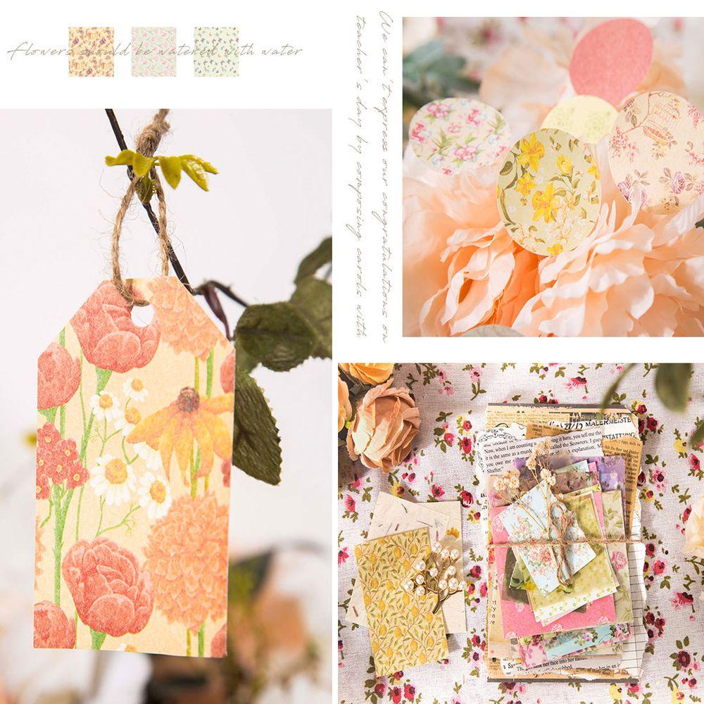 LAKAMIER Set 30 Tờ Giấy Hình Hoa Trang Trí Nhật Ký Album Ảnh
