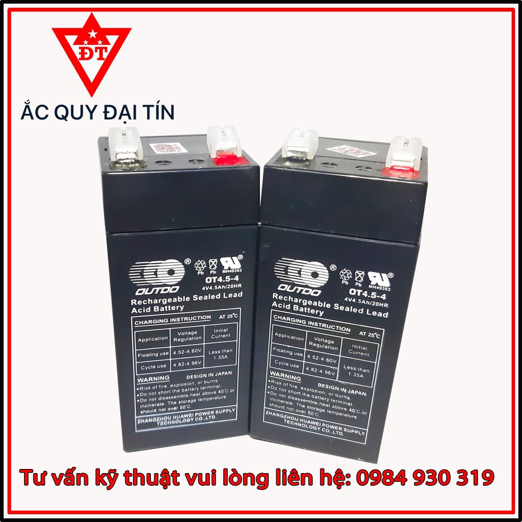 Bình 4V 4.5Ah, Bình Ắc quy 4V 4,5Ah , Dùng cho Cân điện tử, truyền hình cáp,thiết bị y tế...