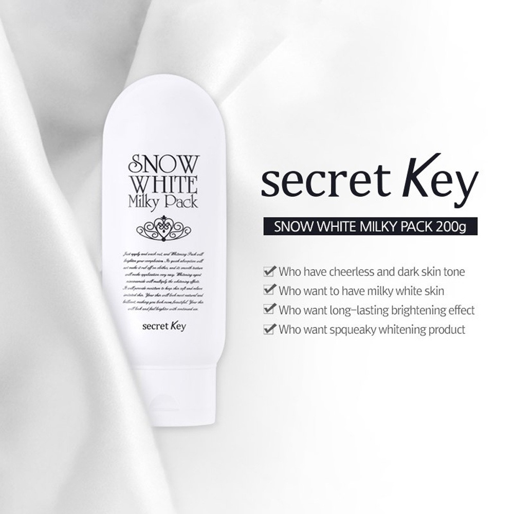Kem dưỡng Snow white milky pack secret key dưỡng trắng da body 200ml NPP Shoptido