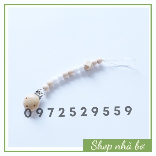 Dây Treo Ti Giả Làm Bằng Gỗ Sồi Và Silicone Thực Phẩm Vô Cùng An Toàn Cho Bé [FREESHIP]