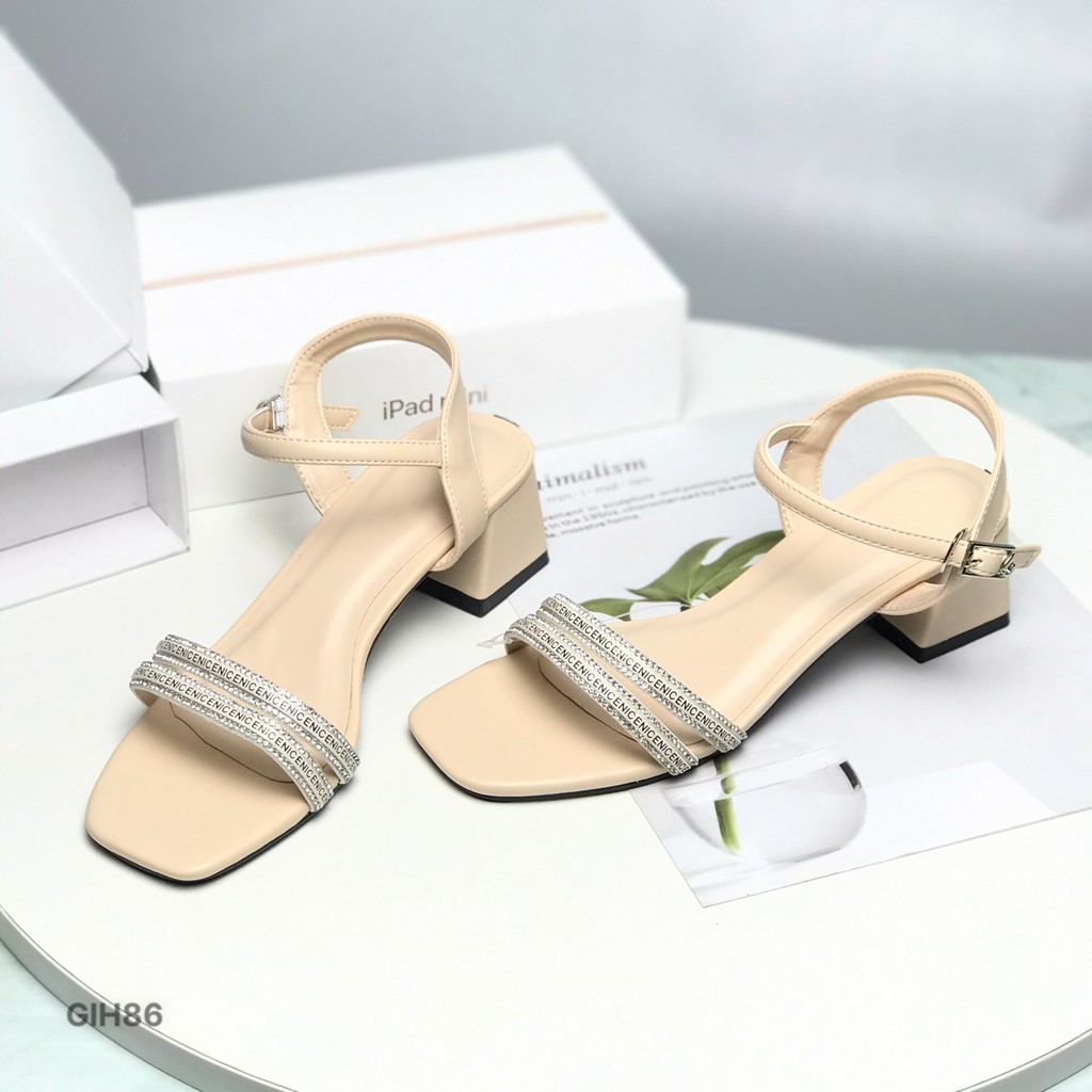 Sandal nữ BQ ❤️FREESHIP❤️ Giày sandal cao gót quai mảnh đế vuông 5cm GIH86