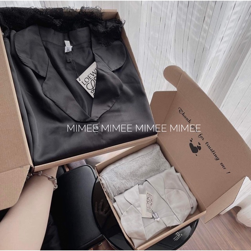 Pijama Bộ ngủ lụa tằm viền ren dài tay mimee ( ảnh thật chính chủ ) | BigBuy360 - bigbuy360.vn