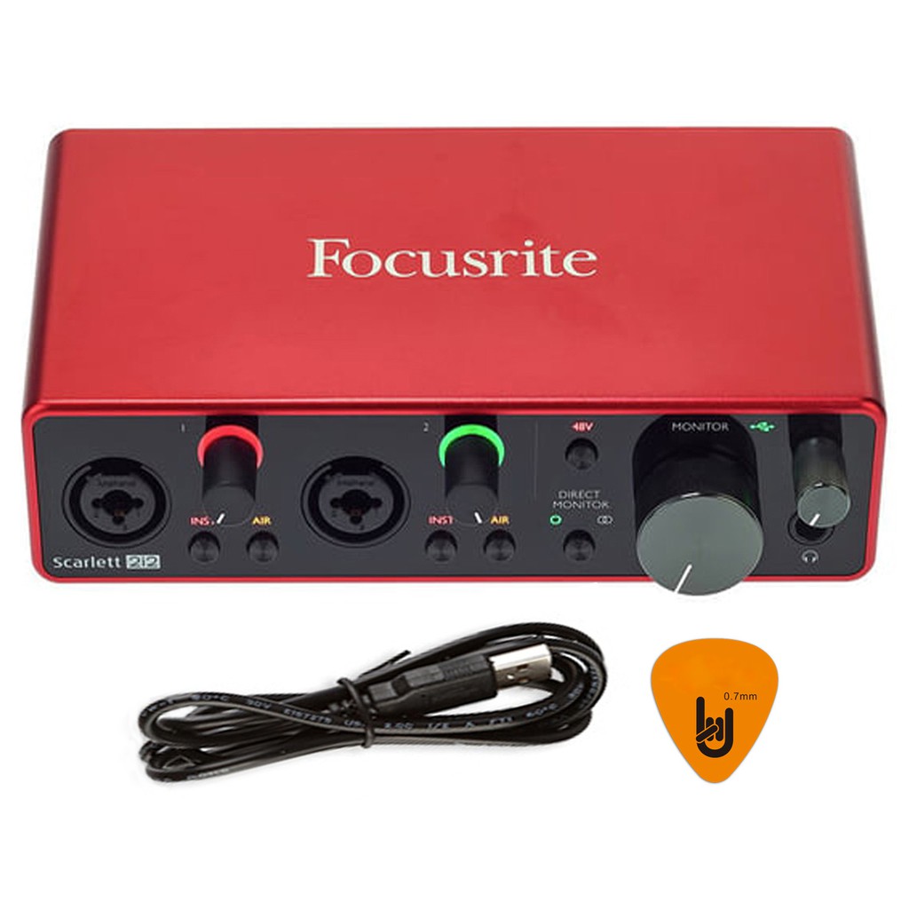 Focusrite Scarlett 2i2 Sound Card Âm Thanh Dành Cho Phòng Thu Âm Chuyên Nghiệp . Bảo Hành 12 Tháng