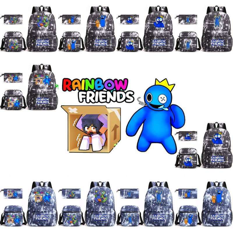 Game Roblox Rainbow Friends Large Capacity Printed Backpack CrossbodyBag PenBag 3PCS kid gift
