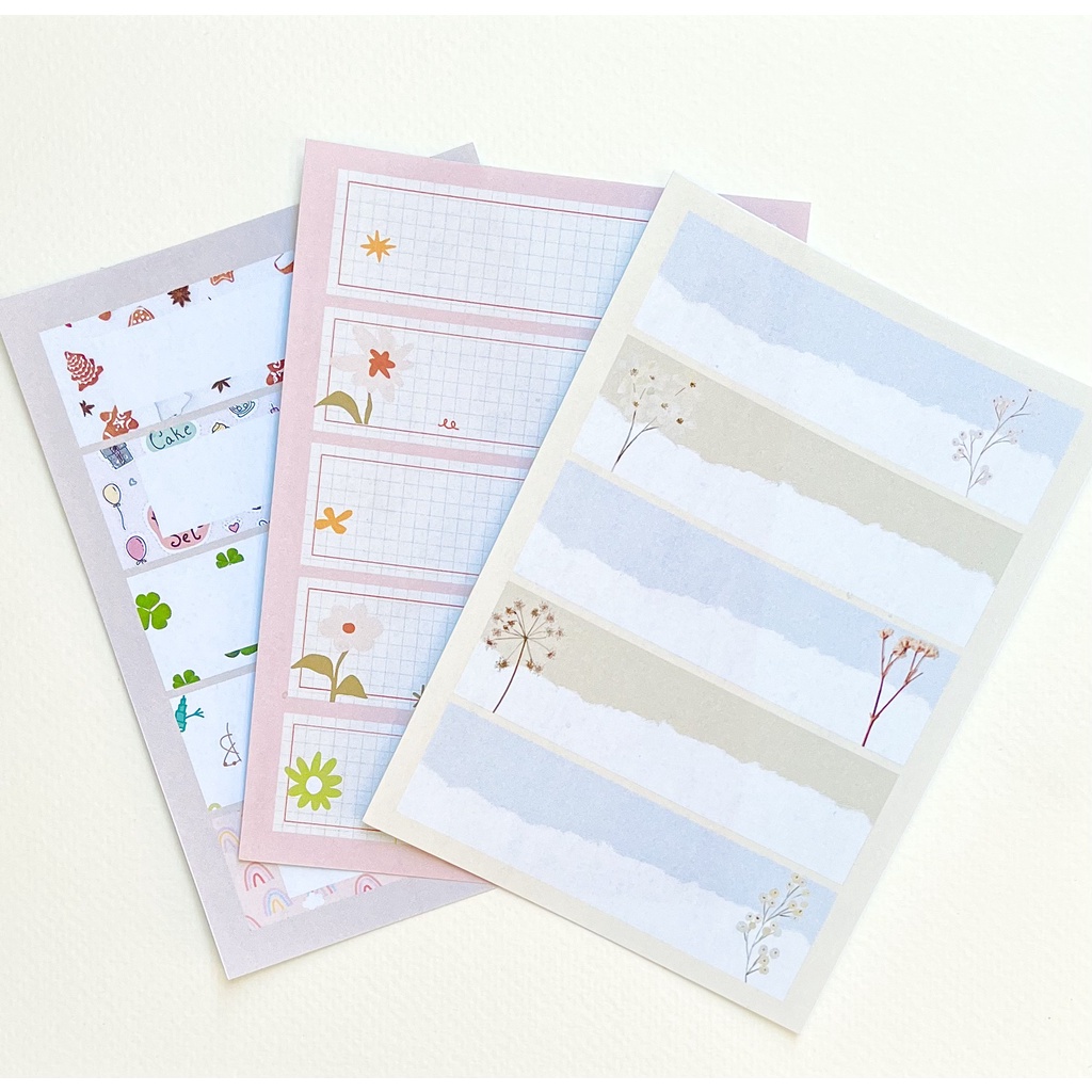 Stickers, nhãn dán trống, ghi tên đề mục tự do | KHÔNG CẮT VIỀN SẴN