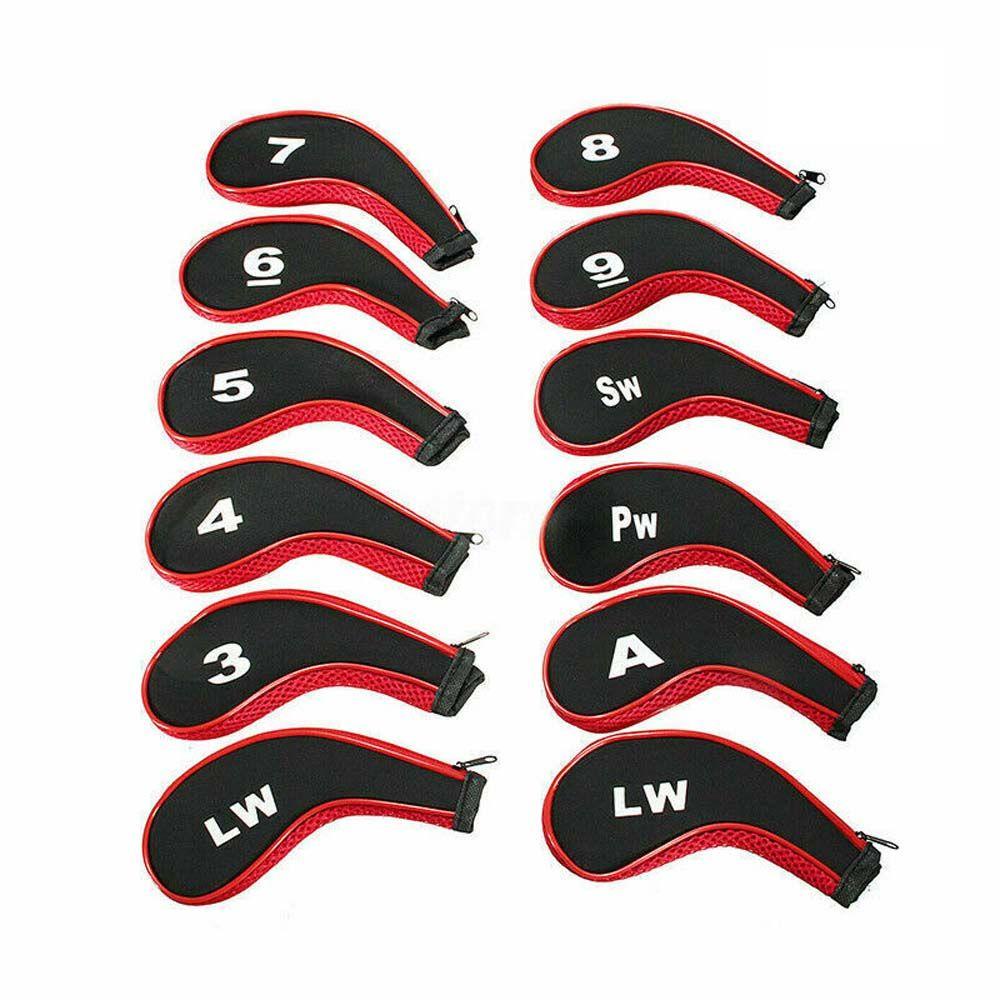 Bộ 12 Vỏ Bọc Đầu Gậy Đánh Golf Bằng Cao Su Neoprene Phối Khóa Kéo Tiện Dụng