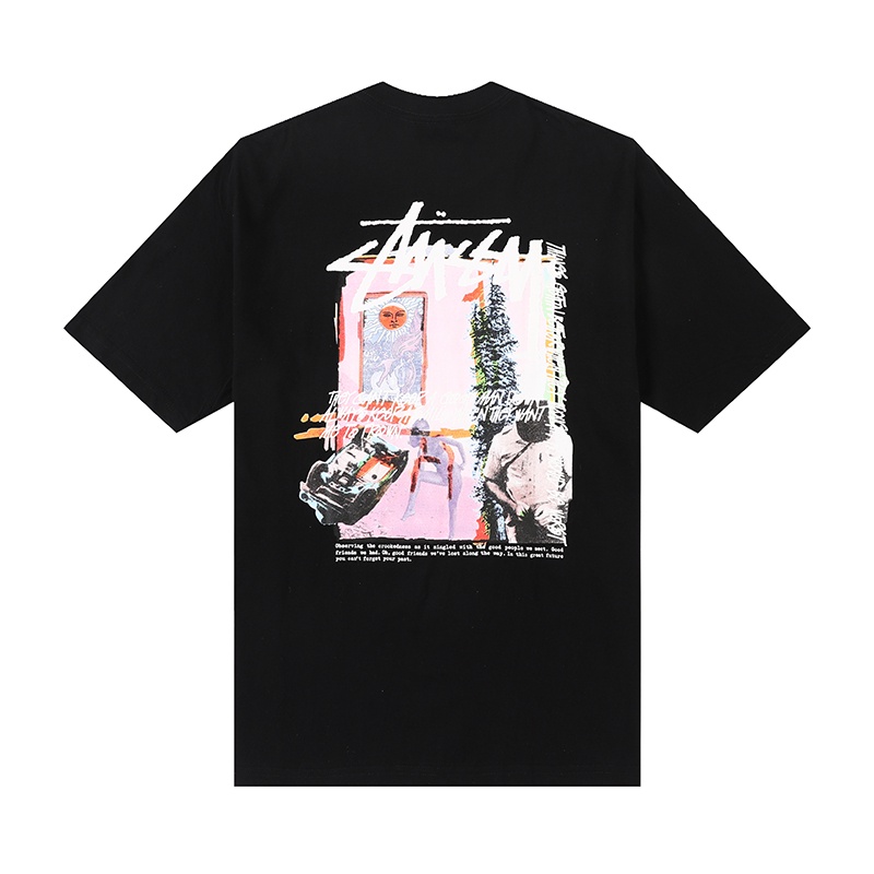 Áo Thun Tay Ngắn Cổ Tròn In Chữ Stussy Daydream Thời Trang Cho Cặp Đôi
