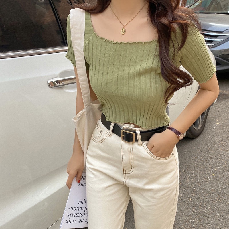 Áo Thun Tay Ngắn Màu Trơn Phong Cách Hàn Quốc Cho Nữ JL-TX-84