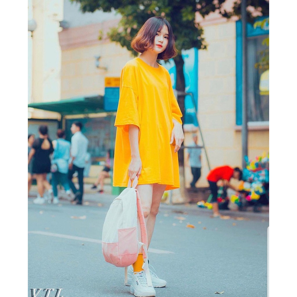 [Mã SKAMA06 giảm 8% tối đa 50K đơn 250K] Áo Thun Trơn Oversize Vàng Tươi Unisex | BigBuy360 - bigbuy360.vn