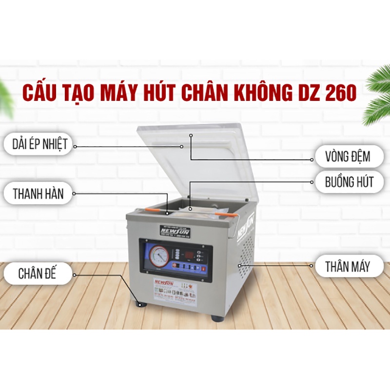 Máy Hút Chân Không Công Nghiệp ABG DZ260 Máy Hàn Miệng Túi Chuyên Dụng Dùng Trong Công Nghiệp Đóng Gói Thủy Hải Sản, Khô