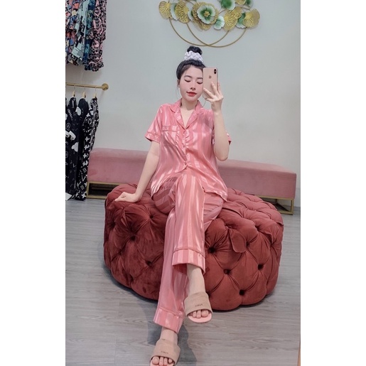 Bộ Lụa Gấm Áo Cộc Quần Dài