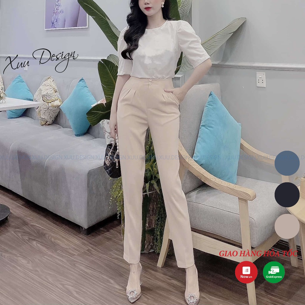Quần Baggy nữ công sở XUU, thiết kế lưng cao có khóa - Thời trang thiết kế XUU DESIGN QA04