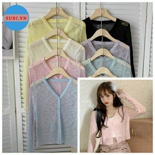 Áo Khoác len Cardigan Mỏng Nhẹ Có Nút Gài Nhiều màu Siêu Dễ Thương