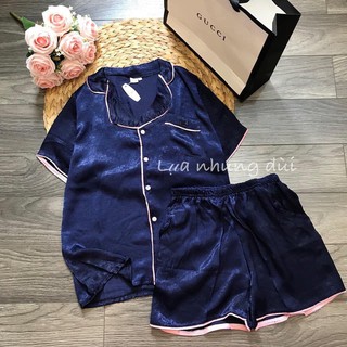 bộ đồ ngủ lụa nhung đùi