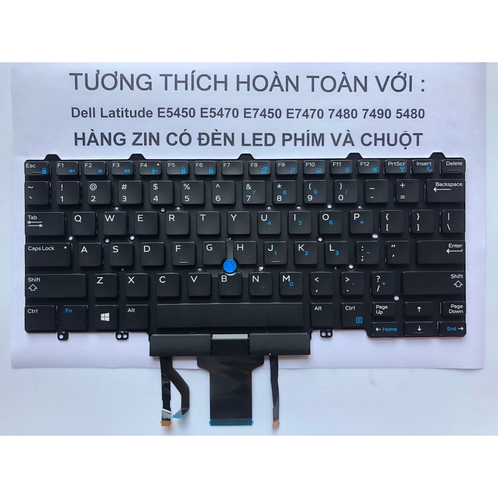 Bàn Phím Laptop Dell Latitude E5450 E5470 E5450 E7280 E7470 7480 7490 5480 Loại có Chuột và có LED