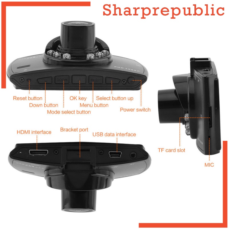 [SHARPREPUBLIC] HD Dash Cam Car DVR Camera Video Recorder Dash  IR 480p Motion Detection Sensor | BigBuy360 - bigbuy360.vn