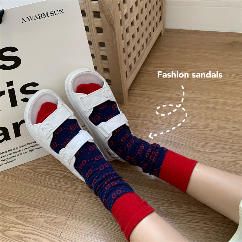 Dép Sandal nữ Hàn Quốc kiểu vân nổi sang trọng chống nước cá tính, Giày nhựa nữ quai ngang phong cách Hàn Quốc