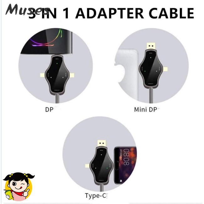 Bộ Chuyển Đổi Đa Năng Dp Sang Hdmi 4k 3 Trong 1