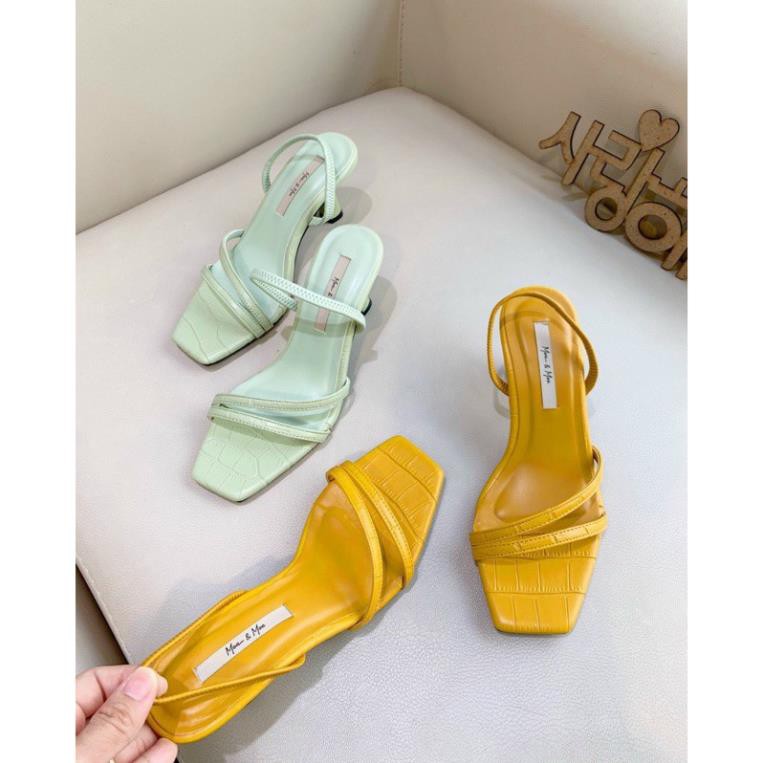 Sandal Nữ Giày Cao Gót Nữ Quai Mảnh Chất Si Da Cá Sấu Siêu Chất Loại 1 VNXK C1707