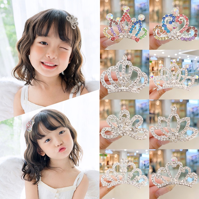 Vương miện bé gái đính đá đáng yêu phong cách công chúa