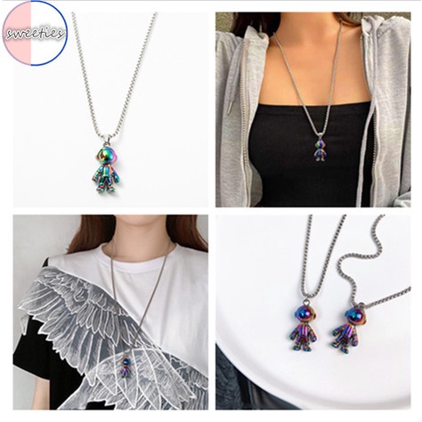 Vòng cổ Mặt Hình Phi Hành Gia Nhiều Màu Phong Cách Hip Hop Hàn Quốc Cho Nam Và Nữ