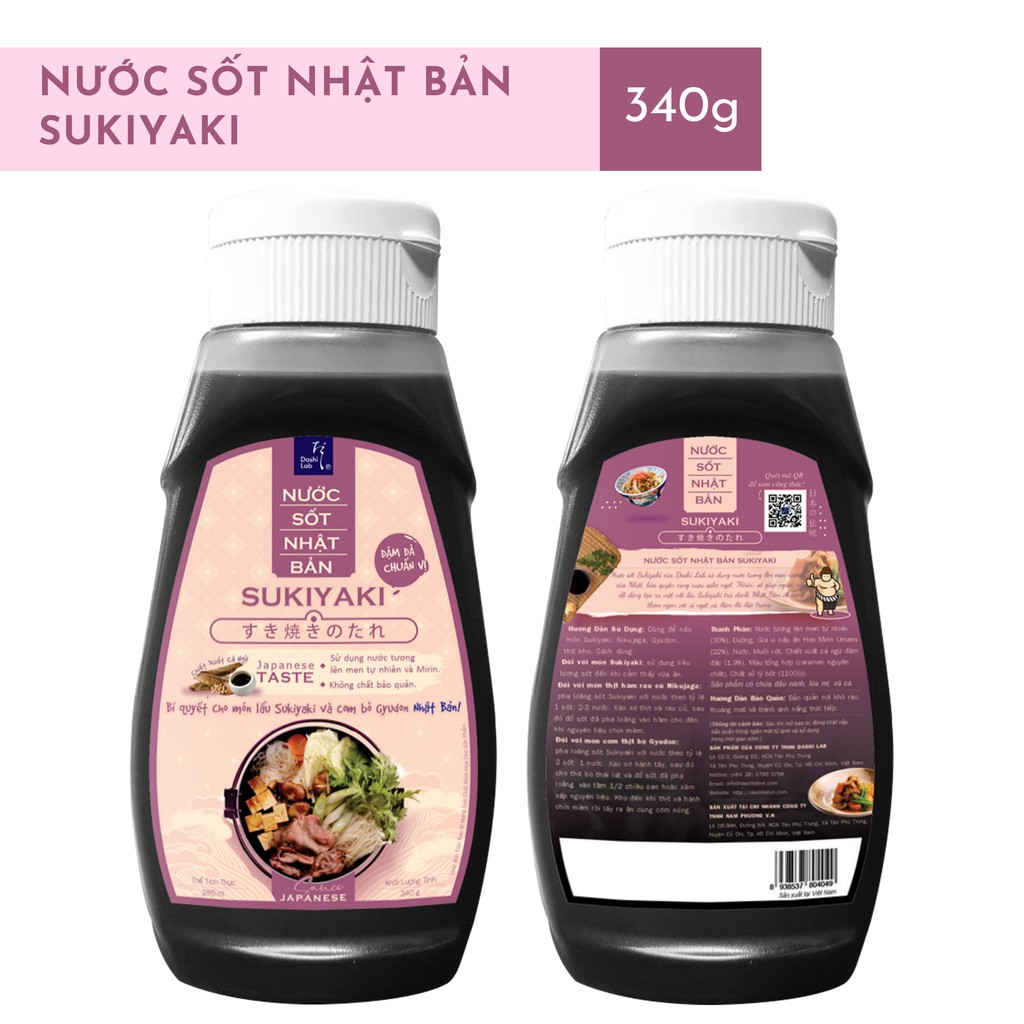 Nước Sốt Sukiyaki Nhật Bản Dashi Lab 340g/chai