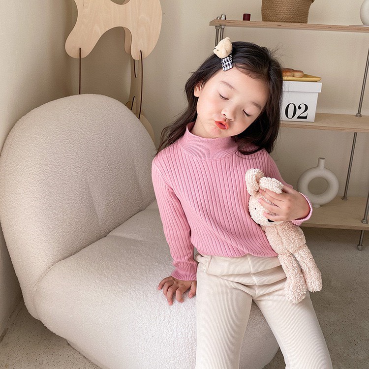 Áo len cho bé gái/ bé trai cao nửa cổ Ambb Kids - Thời trang thu đông trẻ em 1- 7 tuổi (có clip, ảnh thật)