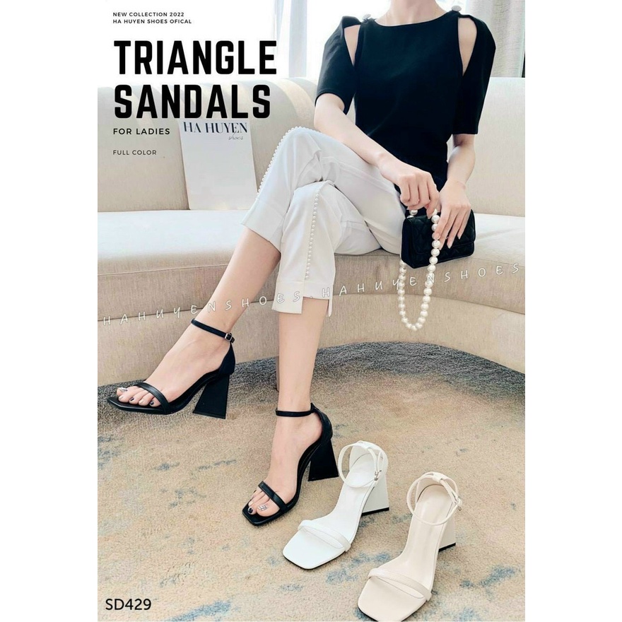SẴN: Sandal 9f gót tam giác