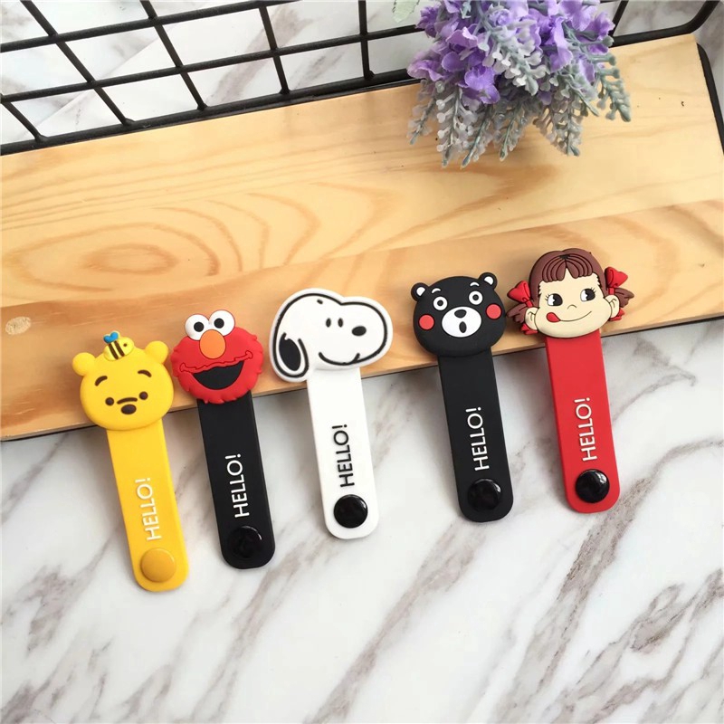 Dây quấn dây cáp/tai nghe bằng silicone họa tiết hoạt hình dễ thương