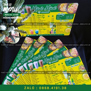 Menu Chống Thấm Nước - A4