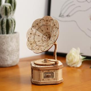 Đồ chơi lắp ráp gỗ 3D Robotime TG408 - Máy Hát Cổ Điển Gramophone