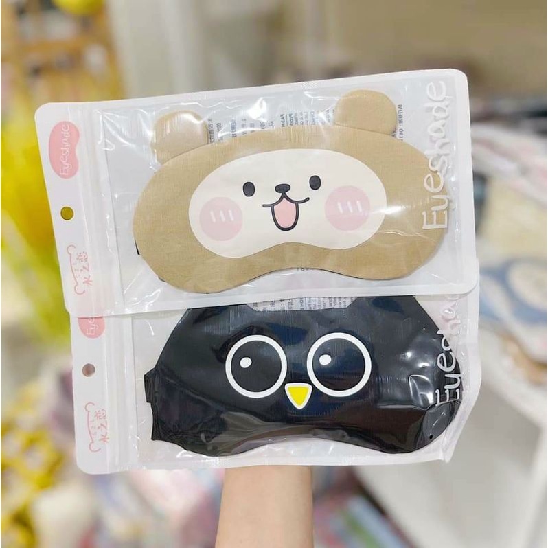 Miếng bịt mắt ngủ 3D có túi gel làm mát hình ảnh hoạt hình dễ thương , bịt mắt nước