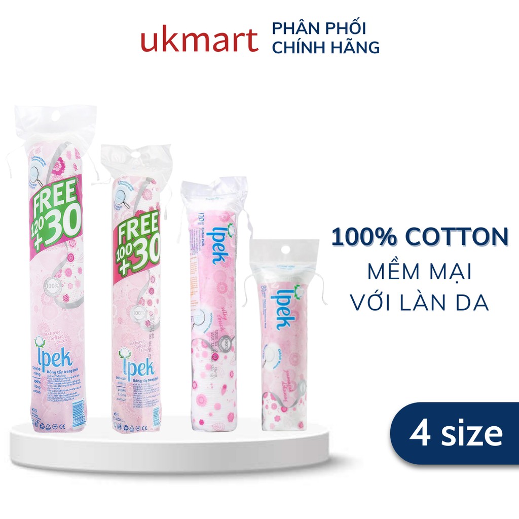 Bông Tẩy Trang IPEK Thổ Nhĩ Kỳ Mềm Mịn 100% Cotton