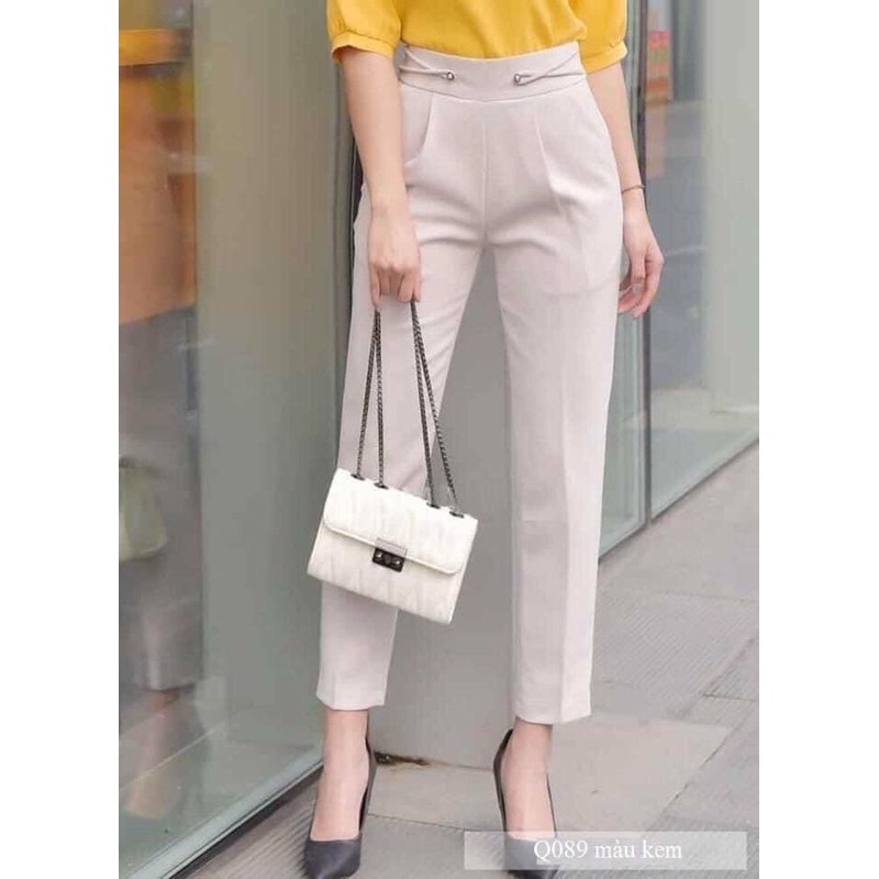 Quần Tây Công Sở Nữ Đai Dây Chéo Đính Hạt