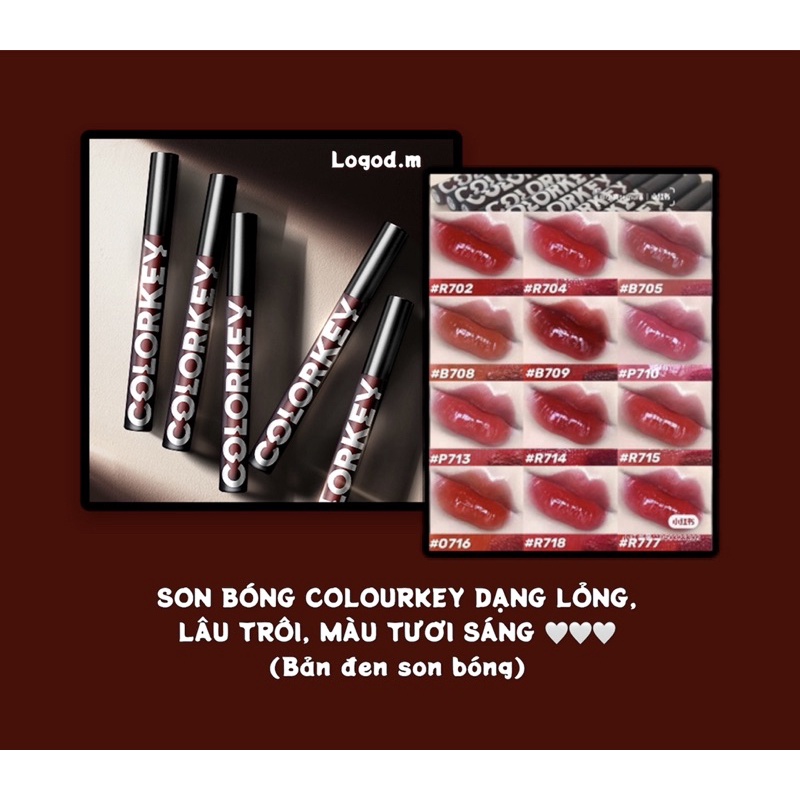 🌷XẢ KHO🌷Son Bóng Colorkey 1.7g Film-Forming Dạng Lỏng Lâu Trôi - Logod.m