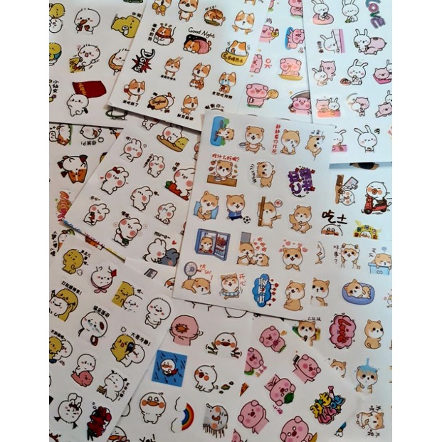 Hộp 12 tờ sticker hình động vật dễ thương mã CHT-1174