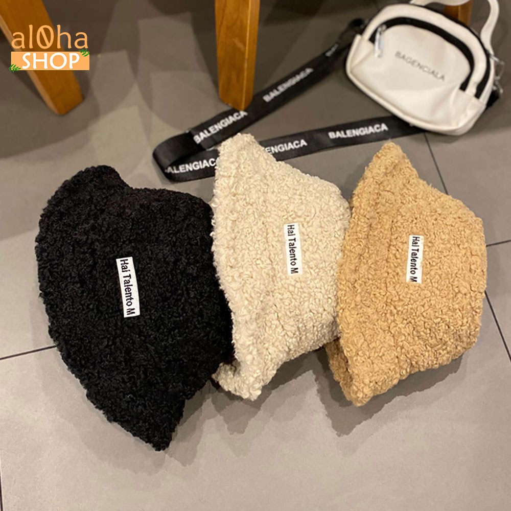 Nón bucket lông cừu - mũ tai bèo Ulzzang phong cách Hàn - al0ha Shop
