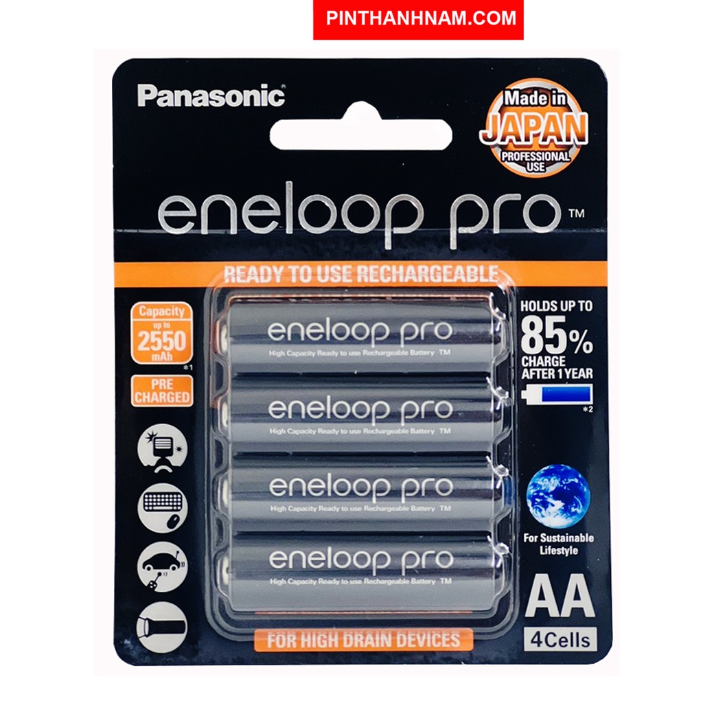Pin sạc Eneloop Panasonic Pro 2550mAh vỉ 4 viên chính hãng