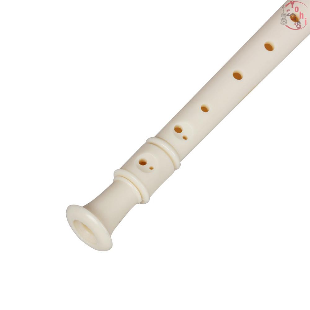 ♫ ABS Soprano Descant Recorder Clarinet 8 Holes German Style C Key with Fingering Chart Cleaning Stick for Kids Beginner