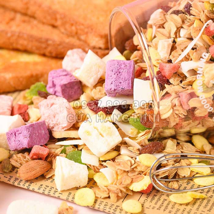 Ngũ Cốc Dinh Dưỡng Sữa Chua Ăn Kiêng Tăng Giảm Cân Mix Hạt Và Trái Cây Yogurt Nuts Oatmeal - 400g