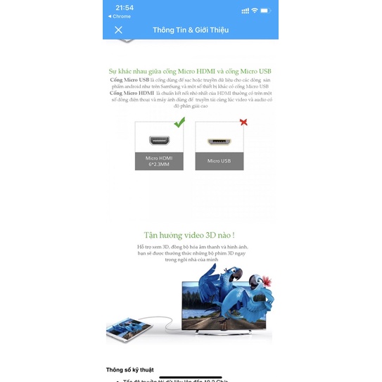 Đầu Chuyển Đổi Micro HDMI Male Sang HDMI Female - Unitek Y-A011