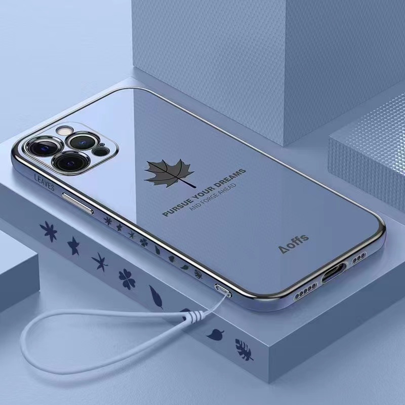 Ốp Điện Thoại Mạ Hình Lá Phong Cho Samsung A10S A20S A21S A20 A30 A11 A12 A22 A31 A50S A30S A32 A52 A72 A71 4G