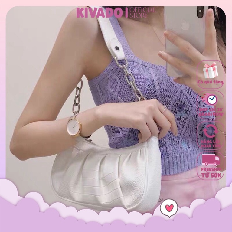Túi xách kẹp nách nữ vai da rắn xếp ly trang điểm giá rất mềm korea KIVADO TKN3099