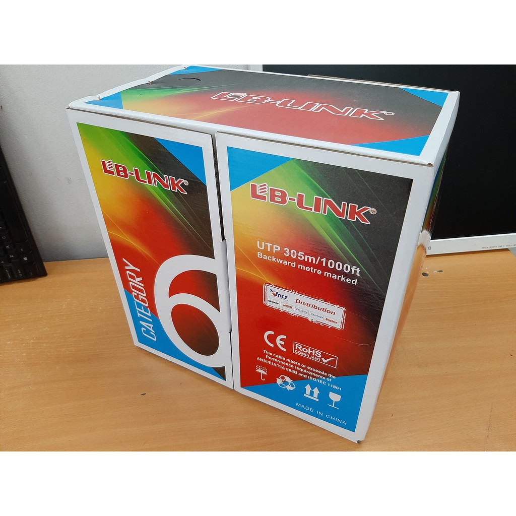 Dây mạng CAT6 CAT6E LB-Link cuộn 305m Full thùng, hàng chính hãng VNCT Việt Nam phân phối 20