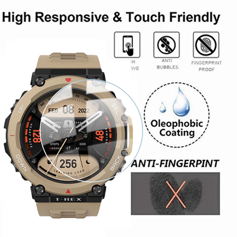 Set 2 Kính Cường Lực Bảo Vệ Màn Hình Cho Đồng Hồ Thông Minh Amazfit T-Rex 2 A2169 T-Rex / T-Rex Pro A1918